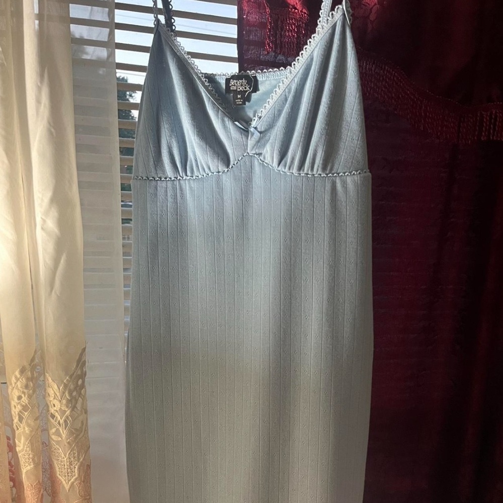 Blue Pointelle mini dress